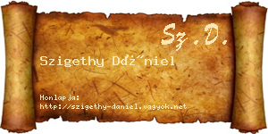 Szigethy Dániel névjegykártya